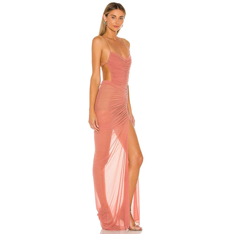 APYLL SIDE SLIT Mesh MAXI Dress - Image 12