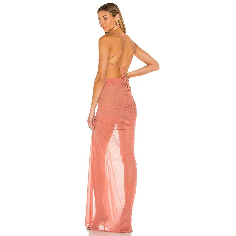 APYLL SIDE SLIT Mesh MAXI Dress - Image 16