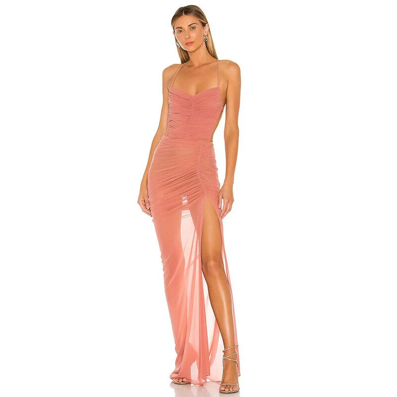 APYLL SIDE SLIT Mesh MAXI Dress - Image 2