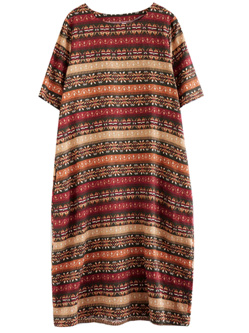 Classic Charmer Color Striped Printed Midi Dress - Image 5