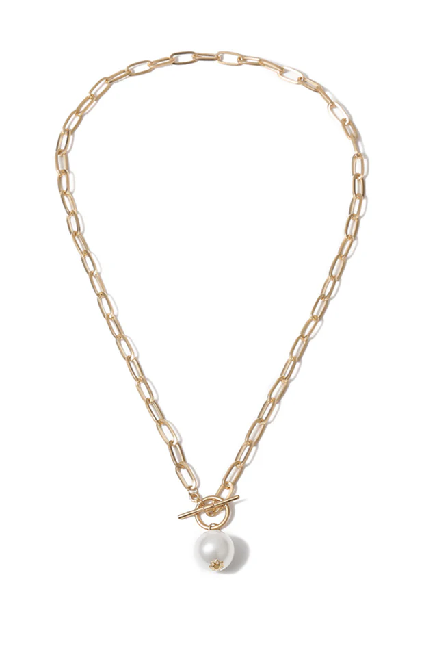 Faux Pearl Pendant Chain Necklace - Image 9