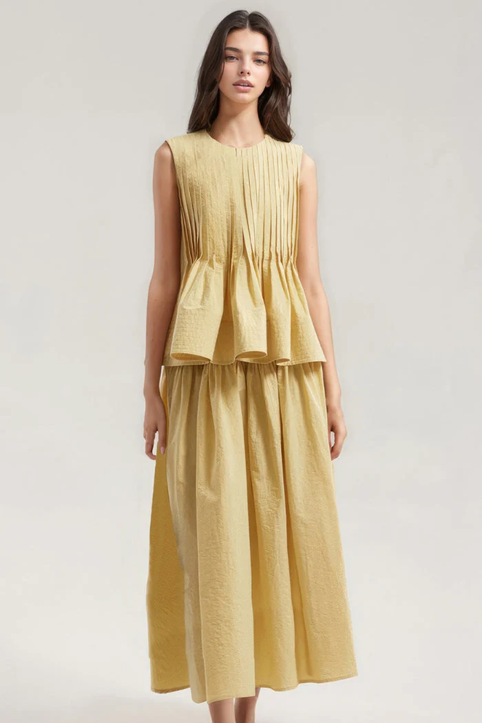 Pleated 2-Piece Set - YelLow