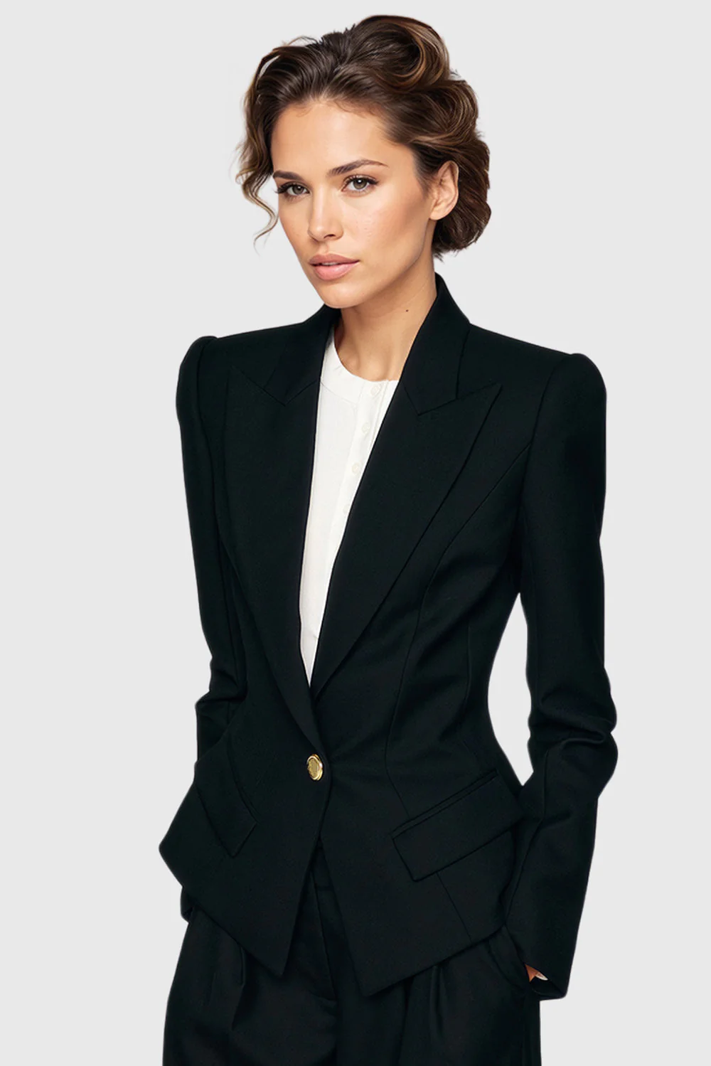 Single Breasted Tailored Blazer - Black